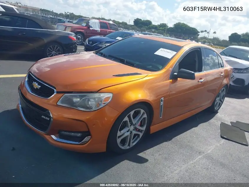 2017 Chevrolet Ss VIN: 6G3F15RW4HL310063 Lot: 42535052