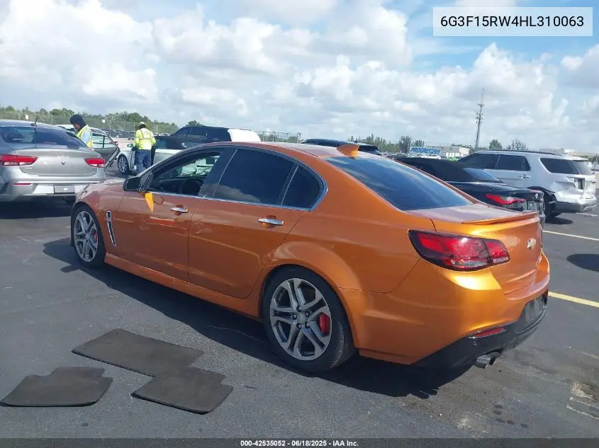 2017 Chevrolet Ss VIN: 6G3F15RW4HL310063 Lot: 42535052