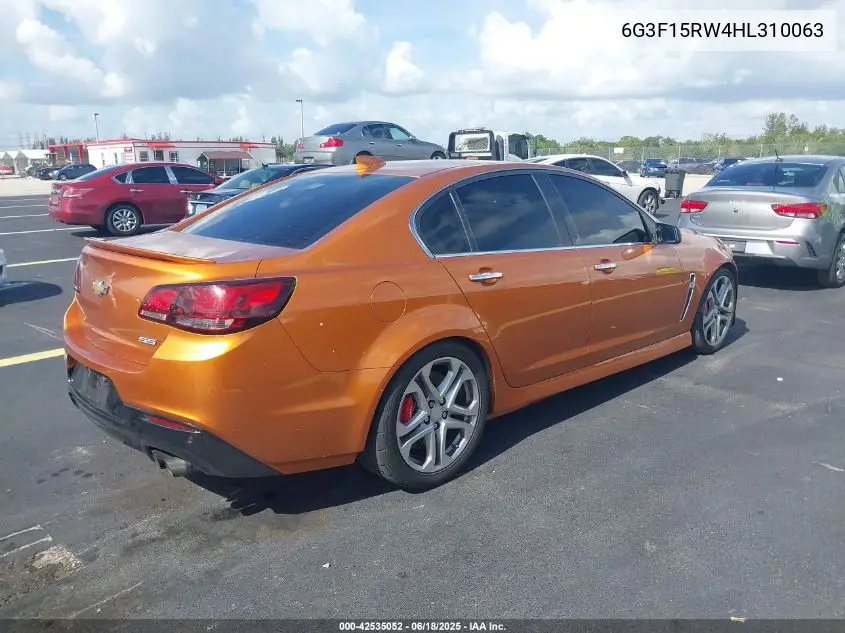 2017 Chevrolet Ss VIN: 6G3F15RW4HL310063 Lot: 42535052