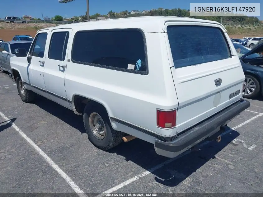 1990 Chevrolet Suburban R1500 VIN: 1GNER16K3LF147920 Lot: 42277277
