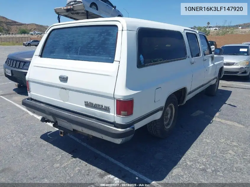 1990 Chevrolet Suburban R1500 VIN: 1GNER16K3LF147920 Lot: 42277277