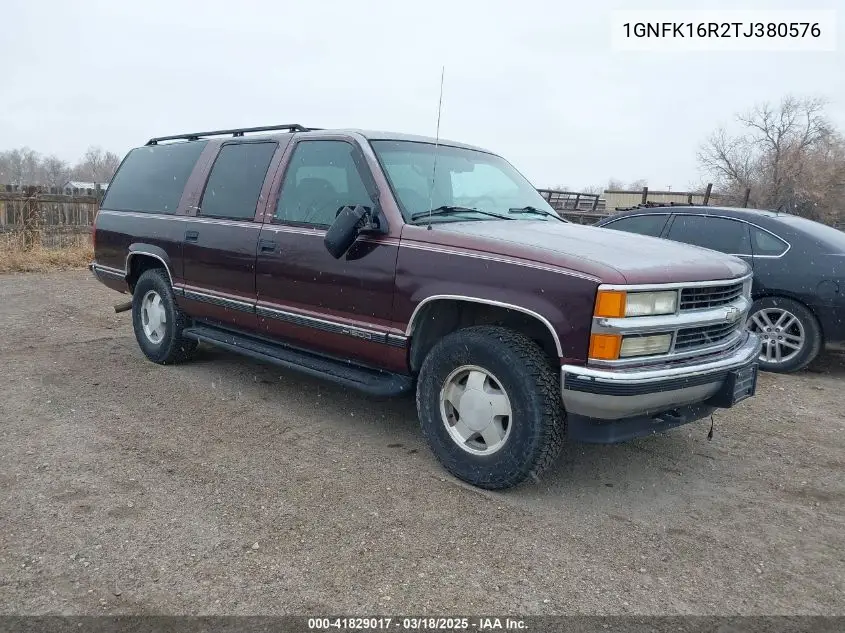 1996 Chevrolet Suburban K1500 VIN: 1GNFK16R2TJ380576 Lot: 41829017