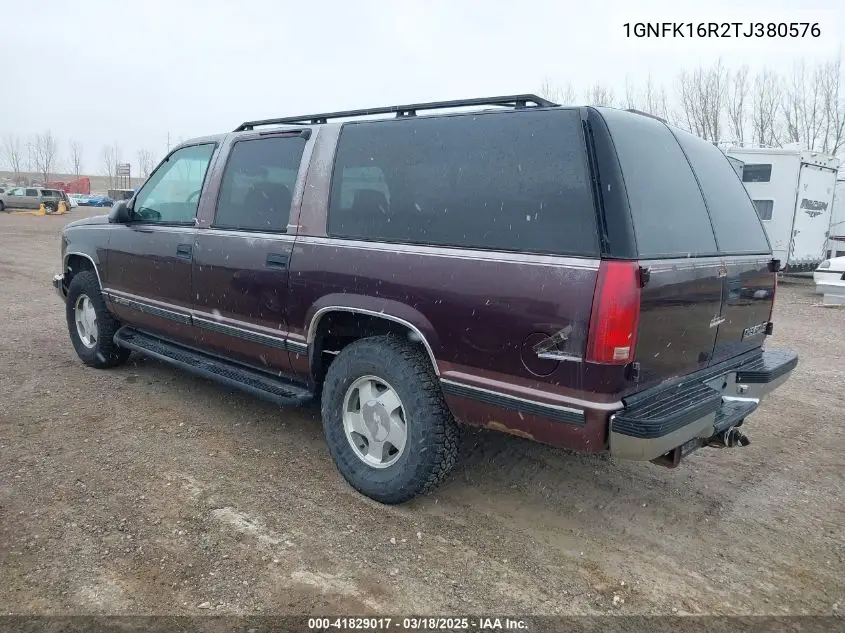 1996 Chevrolet Suburban K1500 VIN: 1GNFK16R2TJ380576 Lot: 41829017