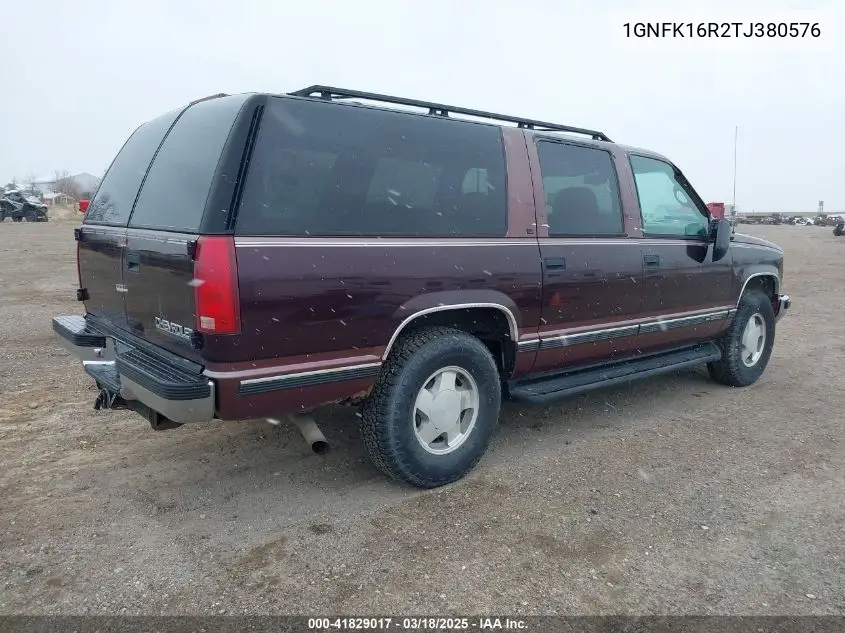 1996 Chevrolet Suburban K1500 VIN: 1GNFK16R2TJ380576 Lot: 41829017