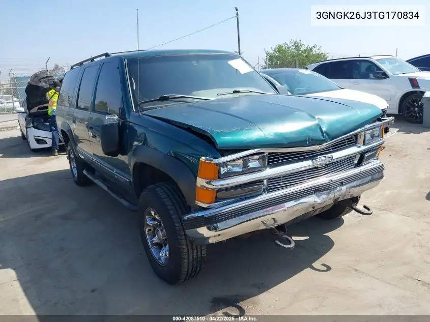 1996 Chevrolet Suburban K2500 VIN: 3GNGK26J3TG170834 Lot: 42087510
