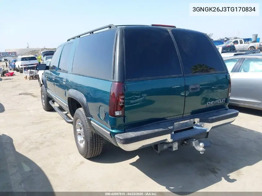 1996 Chevrolet Suburban K2500 VIN: 3GNGK26J3TG170834 Lot: 42087510