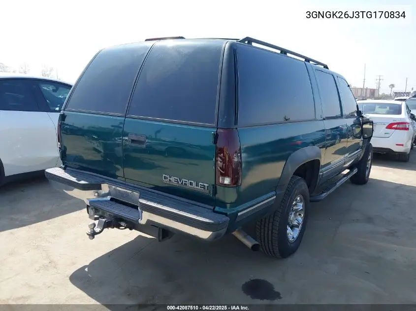 1996 Chevrolet Suburban K2500 VIN: 3GNGK26J3TG170834 Lot: 42087510