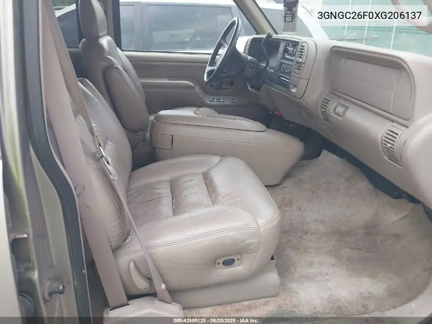 1999 Chevrolet Suburban 2500 VIN: 3GNGC26F0XG206137 Lot: 42559120