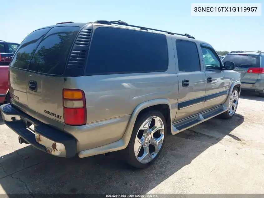 2001 Chevrolet Suburban 1500 Ls VIN: 3GNEC16TX1G119957 Lot: 42511364