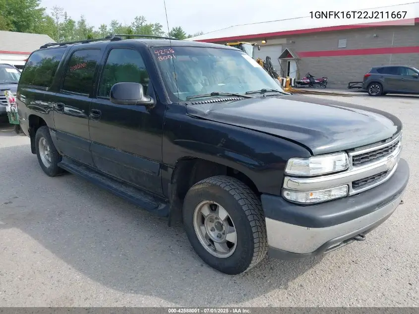2002 Chevrolet Suburban K1500 VIN: 1GNFK16T22J211667 Lot: 42588001