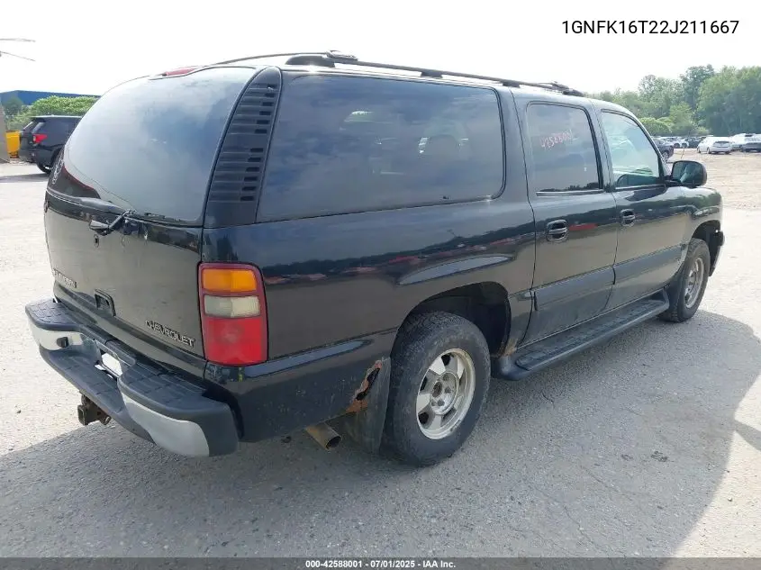 2002 Chevrolet Suburban K1500 VIN: 1GNFK16T22J211667 Lot: 42588001