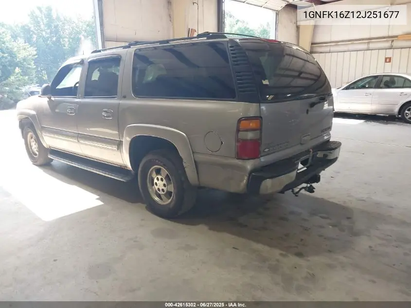 2002 Chevrolet Suburban Lt VIN: 1GNFK16Z12J251677 Lot: 42615302