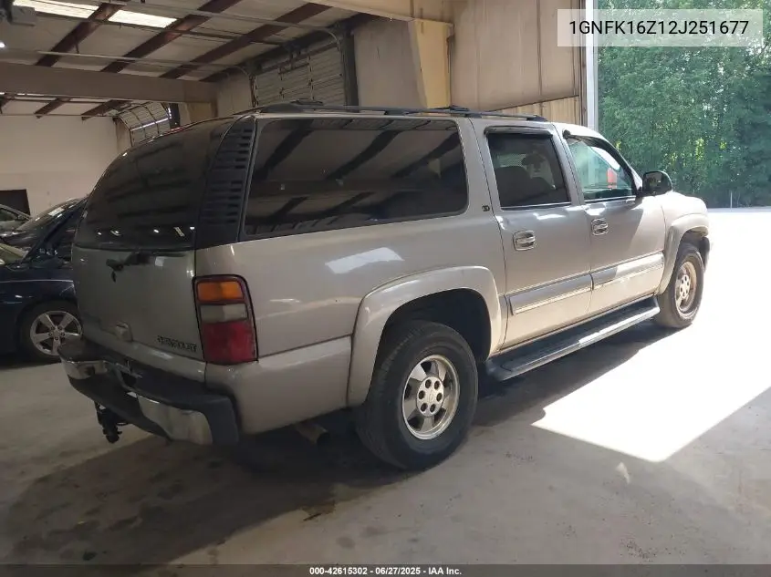2002 Chevrolet Suburban Lt VIN: 1GNFK16Z12J251677 Lot: 42615302
