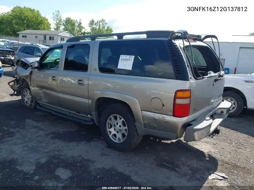 2002 Chevrolet Suburban Z71 VIN: 3GNFK16Z12G137812 Lot: 42640217