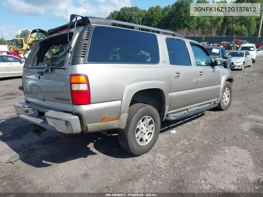 2002 Chevrolet Suburban Z71 VIN: 3GNFK16Z12G137812 Lot: 42640217