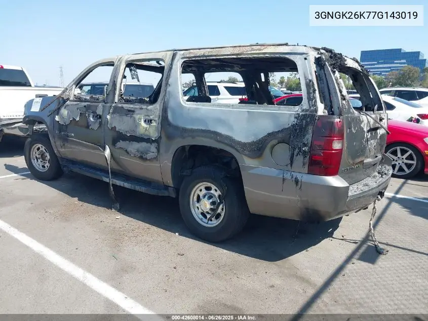 2007 Chevrolet Suburban K2500 VIN: 3GNGK26K77G143019 Lot: 42608014