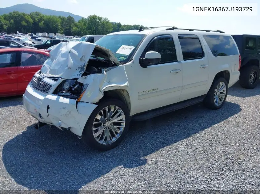 2007 Chevrolet Suburban K1500 VIN: 1GNFK16367J193729 Lot: 42621298