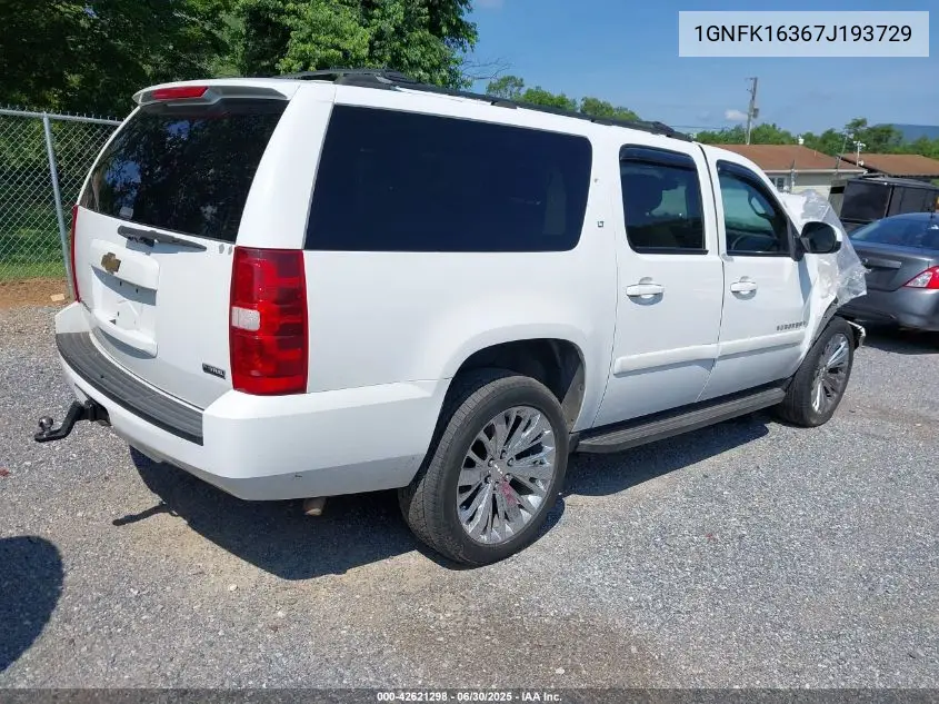 2007 Chevrolet Suburban K1500 VIN: 1GNFK16367J193729 Lot: 42621298