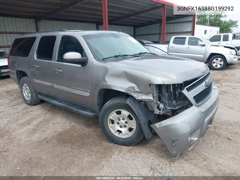 2008 Chevrolet Suburban Lt VIN: 3GNFK16388G199292 Lot: 42607034