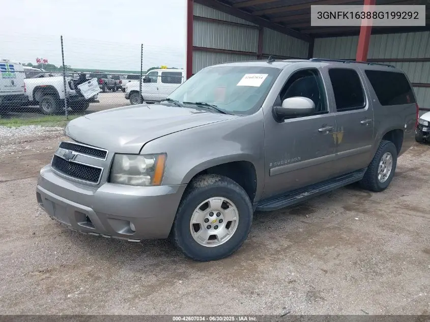 2008 Chevrolet Suburban Lt VIN: 3GNFK16388G199292 Lot: 42607034