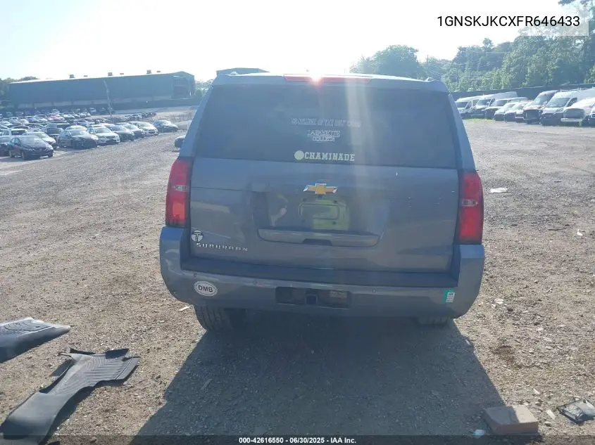2015 Chevrolet Suburban Lt VIN: 1GNSKJKCXFR646433 Lot: 42616550