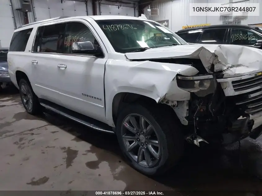 2016 Chevrolet Suburban Ltz VIN: 1GNSKJKC7GR244807 Lot: 41878696