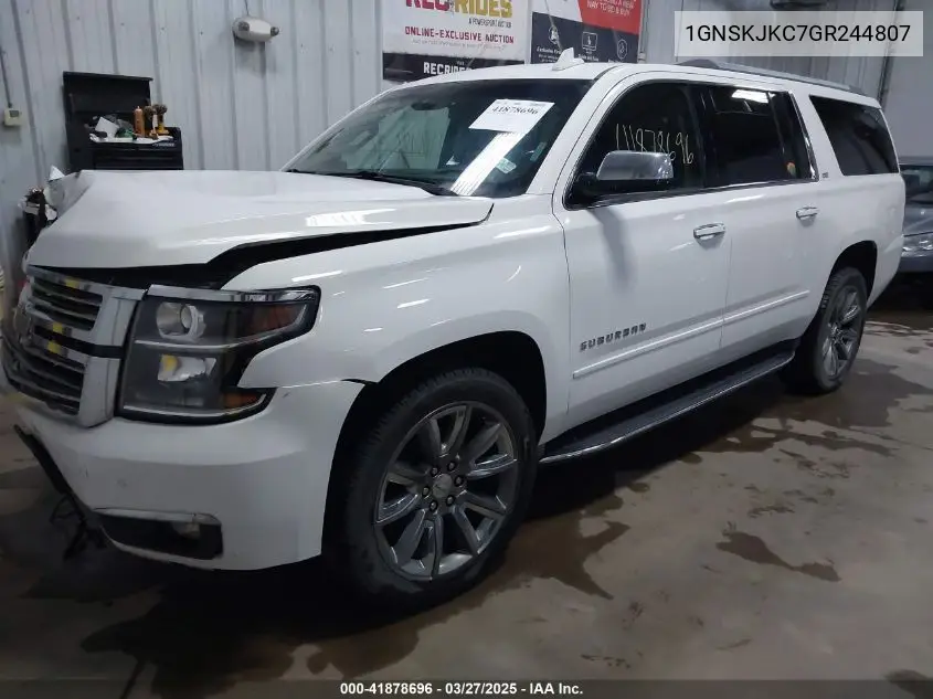 2016 Chevrolet Suburban Ltz VIN: 1GNSKJKC7GR244807 Lot: 41878696