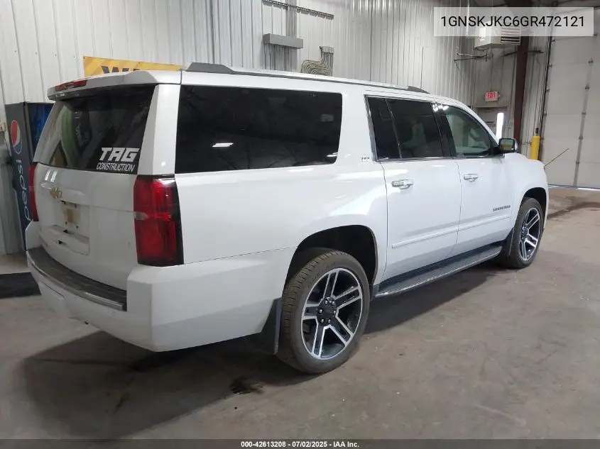 2016 Chevrolet Suburban K1500 Ltz VIN: 1GNSKJKC6GR472121 Lot: 42613208