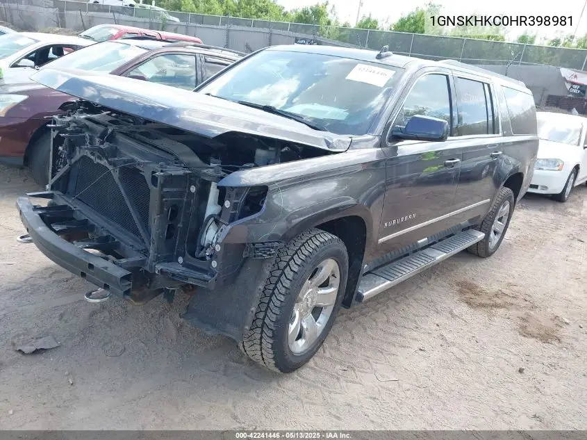 2017 Chevrolet Suburban Lt VIN: 1GNSKHKC0HR398981 Lot: 42241446