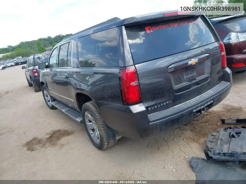 2017 Chevrolet Suburban Lt VIN: 1GNSKHKC0HR398981 Lot: 42241446