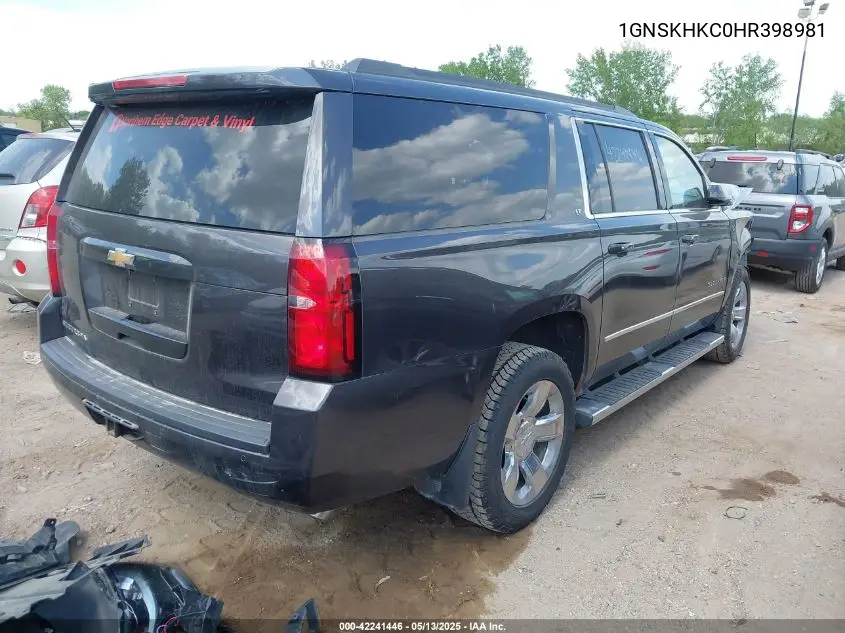 2017 Chevrolet Suburban Lt VIN: 1GNSKHKC0HR398981 Lot: 42241446