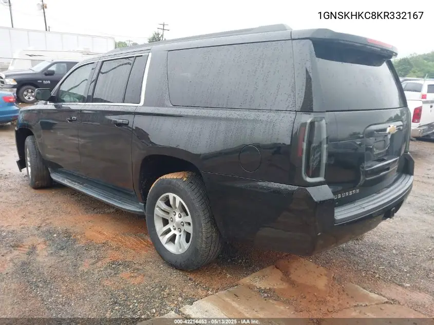 2019 Chevrolet Suburban Lt VIN: 1GNSKHKC8KR332167 Lot: 42256453