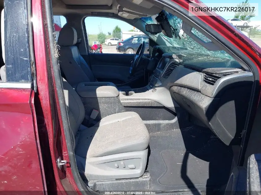 2019 Chevrolet Suburban Lt VIN: 1GNSKHKC7KR226017 Lot: 42608510