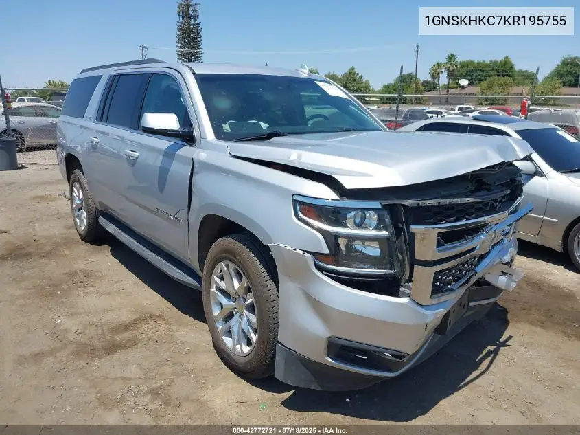 2019 Chevrolet Suburban Lt VIN: 1GNSKHKC7KR195755 Lot: 42772721