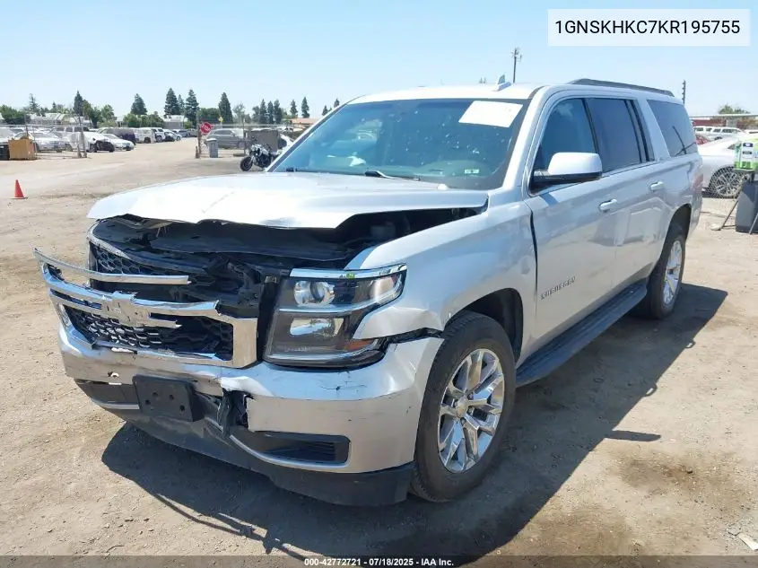 2019 Chevrolet Suburban Lt VIN: 1GNSKHKC7KR195755 Lot: 42772721