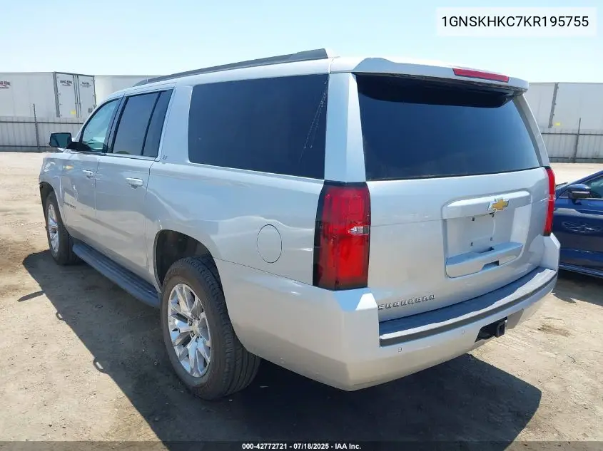2019 Chevrolet Suburban Lt VIN: 1GNSKHKC7KR195755 Lot: 42772721