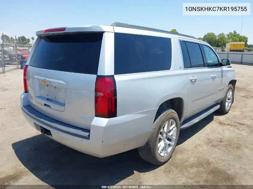 2019 Chevrolet Suburban Lt VIN: 1GNSKHKC7KR195755 Lot: 42772721