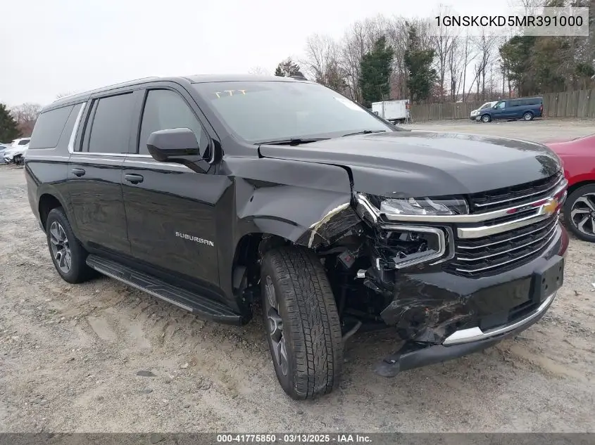 2021 Chevrolet Suburban 4Wd Lt VIN: 1GNSKCKD5MR391000 Lot: 41775850