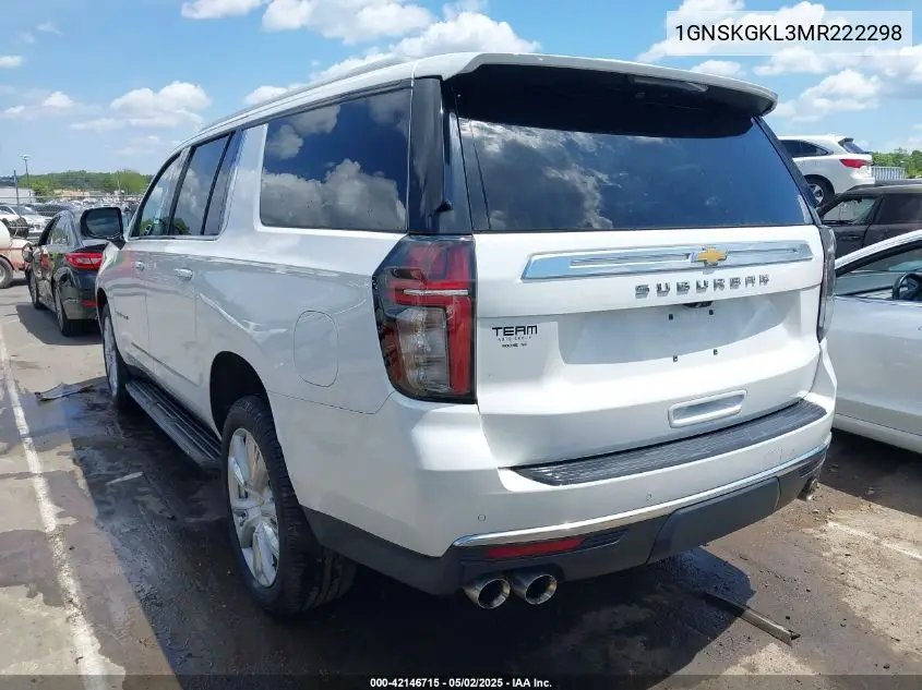 2021 Chevrolet Suburban 4Wd High Country VIN: 1GNSKGKL3MR222298 Lot: 42146715