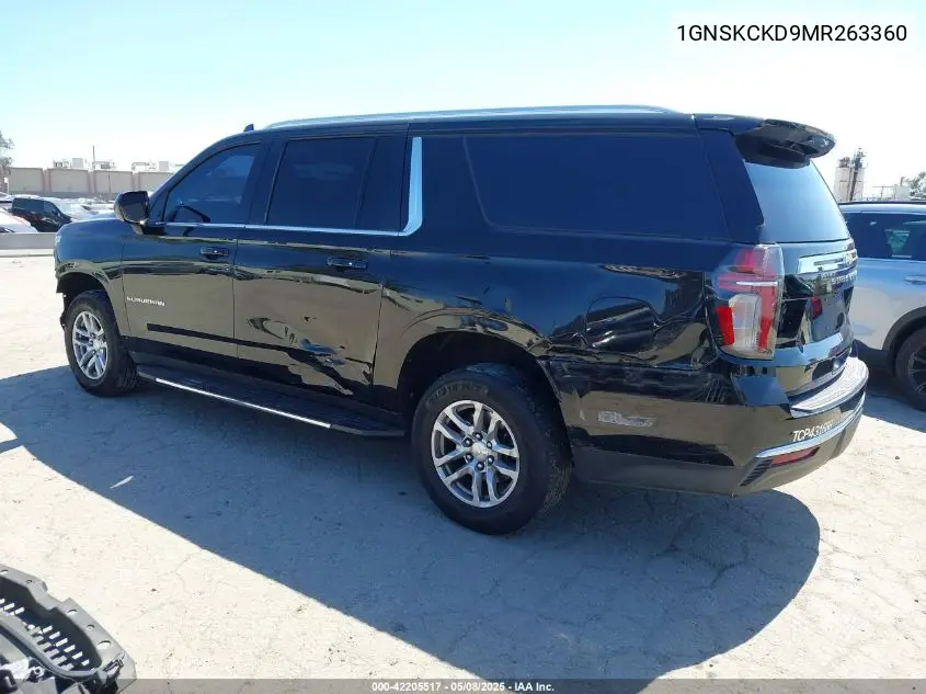 2021 Chevrolet Suburban 4Wd Lt VIN: 1GNSKCKD9MR263360 Lot: 42205517