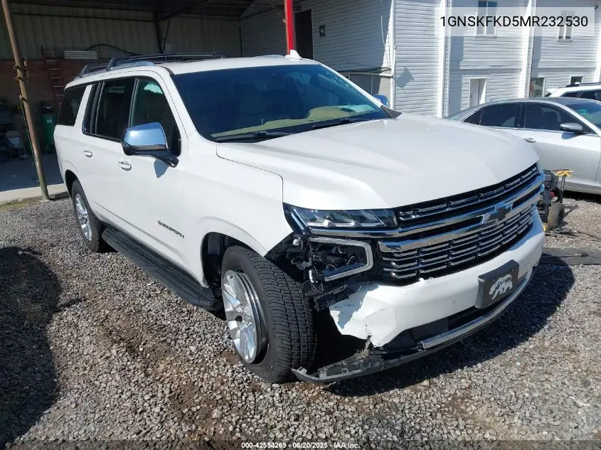 2021 Chevrolet Suburban 4Wd Premier VIN: 1GNSKFKD5MR232530 Lot: 42554269