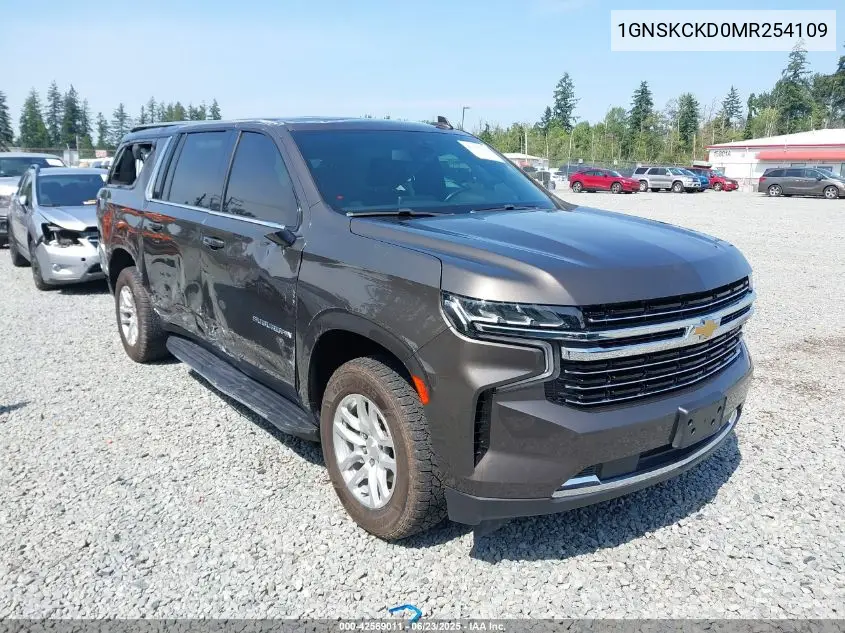 2021 Chevrolet Suburban 4Wd Lt VIN: 1GNSKCKD0MR254109 Lot: 42569011