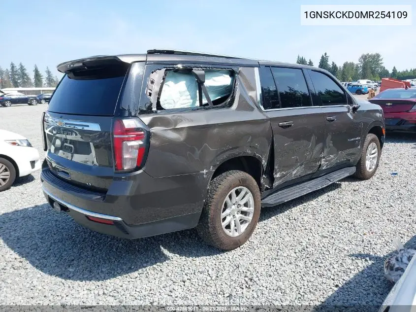 2021 Chevrolet Suburban 4Wd Lt VIN: 1GNSKCKD0MR254109 Lot: 42569011