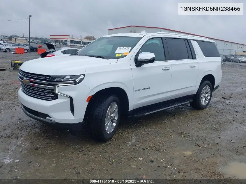 2022 Chevrolet Suburban 4Wd Premier VIN: 1GNSKFKD6NR238466 Lot: 41761510