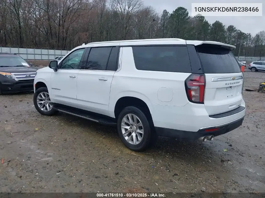2022 Chevrolet Suburban 4Wd Premier VIN: 1GNSKFKD6NR238466 Lot: 41761510