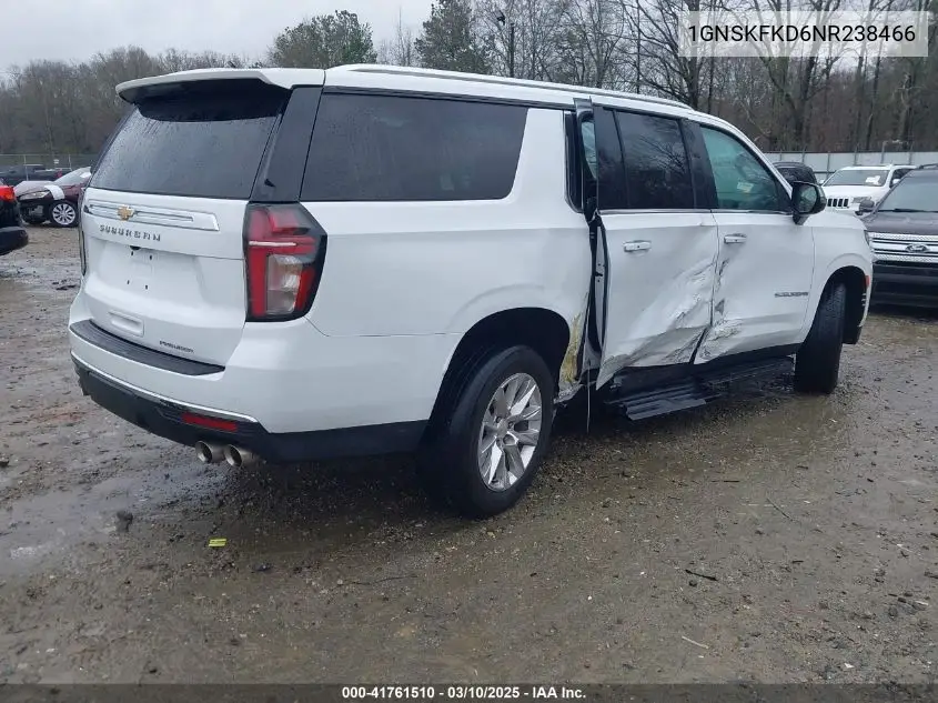 2022 Chevrolet Suburban 4Wd Premier VIN: 1GNSKFKD6NR238466 Lot: 41761510