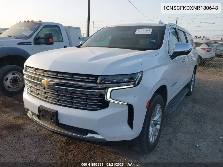 2022 Chevrolet Suburban 2Wd Premier VIN: 1GNSCFKDXNR180648 Lot: 41853881