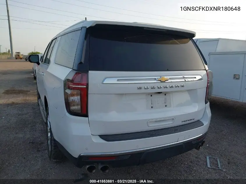 2022 Chevrolet Suburban 2Wd Premier VIN: 1GNSCFKDXNR180648 Lot: 41853881