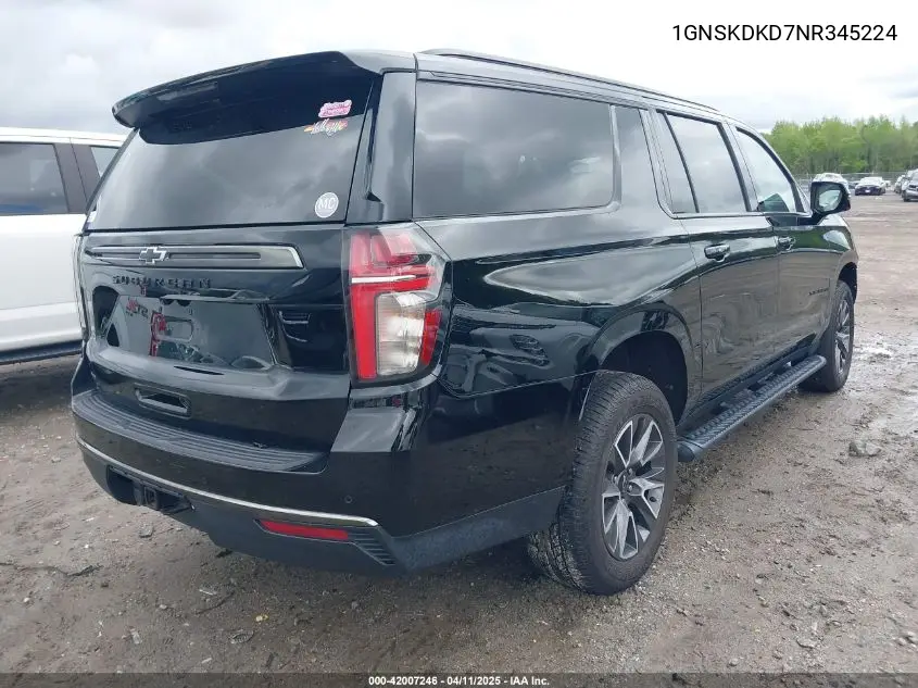 2022 Chevrolet Suburban 4Wd Z71 VIN: 1GNSKDKD7NR345224 Lot: 42007246