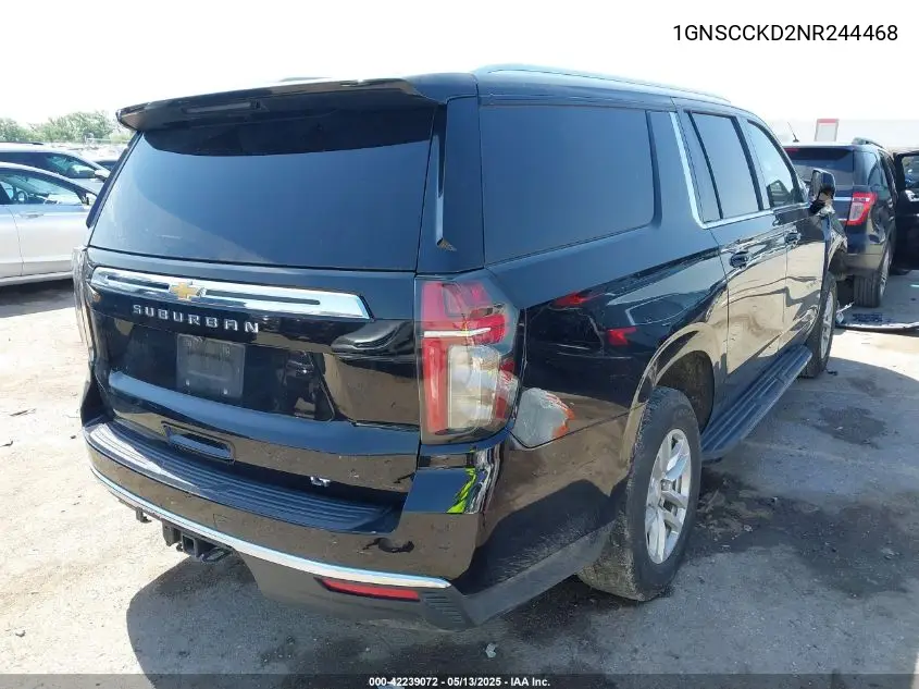 2022 Chevrolet Suburban 2Wd Lt VIN: 1GNSCCKD2NR244468 Lot: 42239072